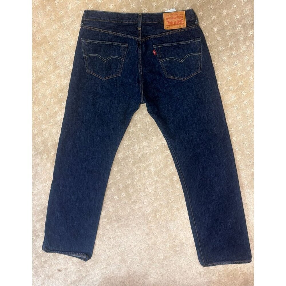 Levi's 501 Original Jeans Men's 36x34 Dark Wash Straight Button Fly